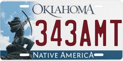OK license plate 343AMT