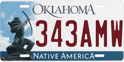 OK license plate 343AMW