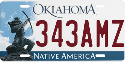 OK license plate 343AMZ