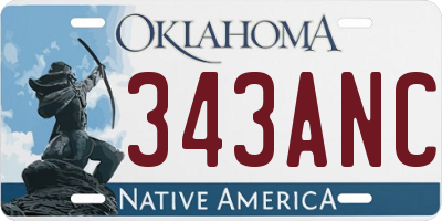 OK license plate 343ANC