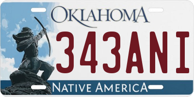 OK license plate 343ANI