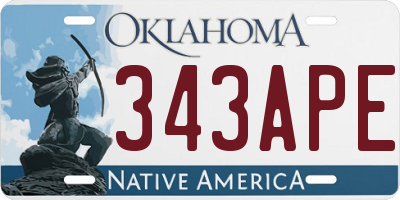 OK license plate 343APE