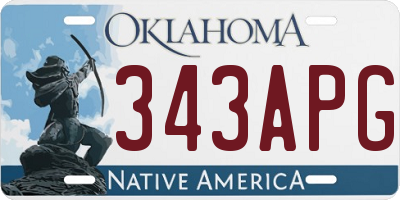 OK license plate 343APG
