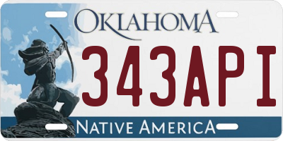 OK license plate 343API