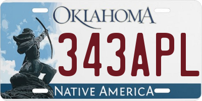 OK license plate 343APL