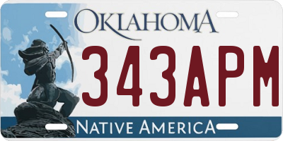 OK license plate 343APM