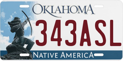 OK license plate 343ASL
