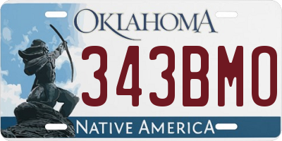 OK license plate 343BMO