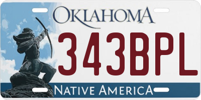 OK license plate 343BPL