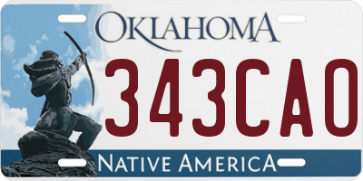 OK license plate 343CAO
