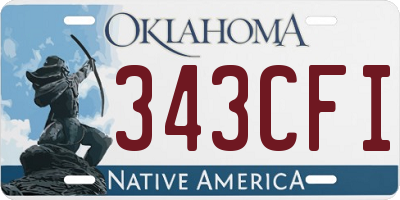 OK license plate 343CFI