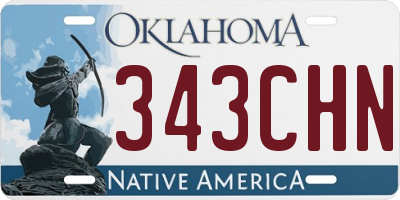 OK license plate 343CHN