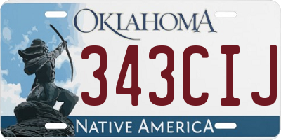 OK license plate 343CIJ