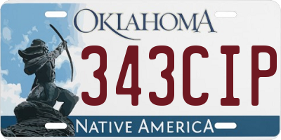 OK license plate 343CIP