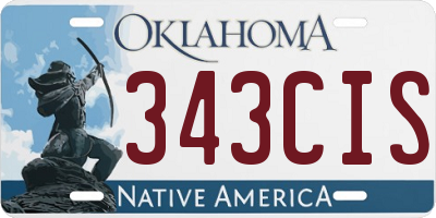 OK license plate 343CIS