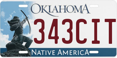 OK license plate 343CIT