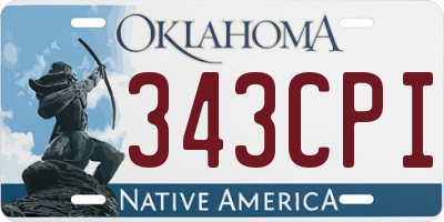OK license plate 343CPI