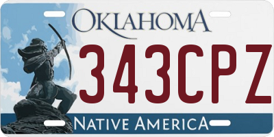 OK license plate 343CPZ