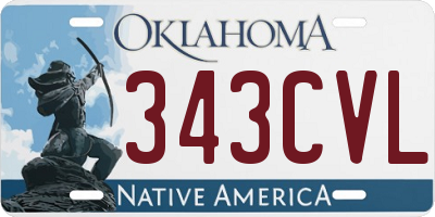 OK license plate 343CVL