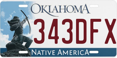 OK license plate 343DFX