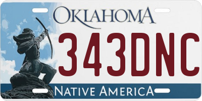 OK license plate 343DNC