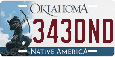 OK license plate 343DND