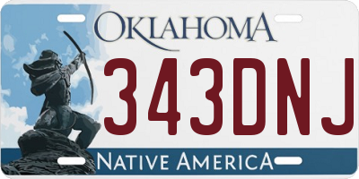 OK license plate 343DNJ
