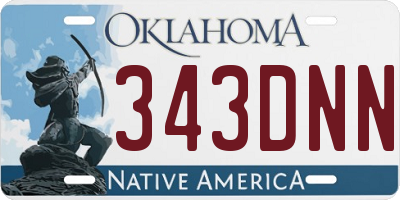 OK license plate 343DNN