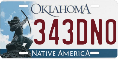 OK license plate 343DNO