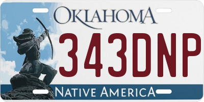 OK license plate 343DNP