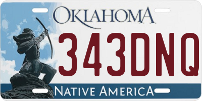 OK license plate 343DNQ