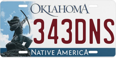OK license plate 343DNS