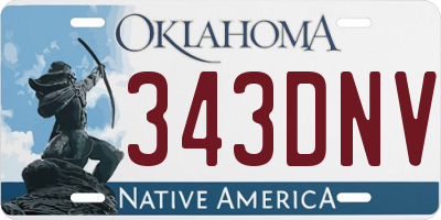 OK license plate 343DNV