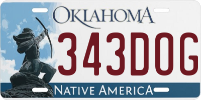 OK license plate 343DOG