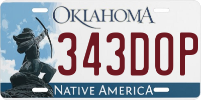 OK license plate 343DOP