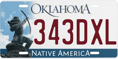 OK license plate 343DXL