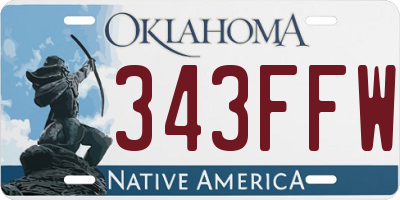 OK license plate 343FFW