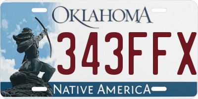 OK license plate 343FFX
