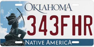 OK license plate 343FHR