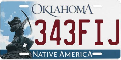 OK license plate 343FIJ