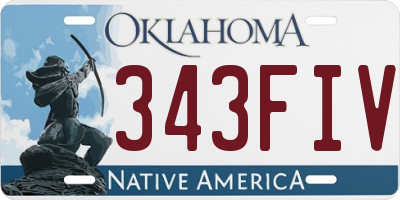 OK license plate 343FIV