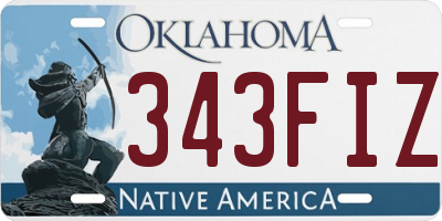 OK license plate 343FIZ