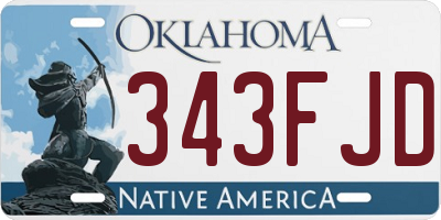 OK license plate 343FJD