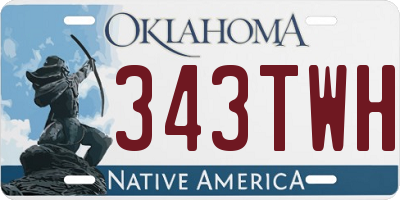 OK license plate 343TWH