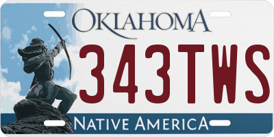 OK license plate 343TWS
