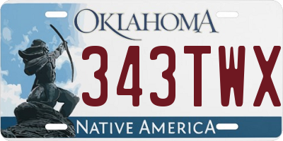 OK license plate 343TWX