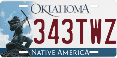 OK license plate 343TWZ
