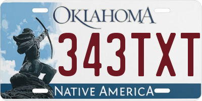 OK license plate 343TXT