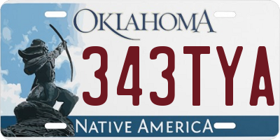 OK license plate 343TYA