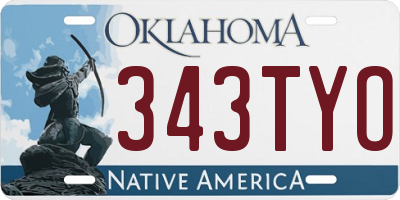 OK license plate 343TYO